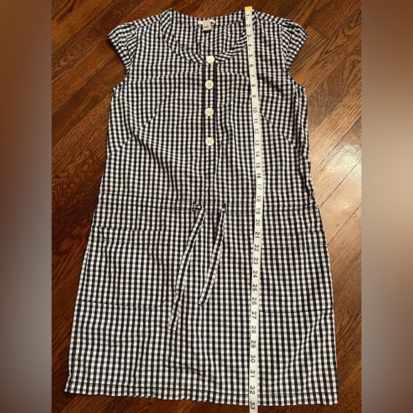 J.Crew white and blue gingham short sleeve dress 100 % cotton size 2 - Picture 9 of 10